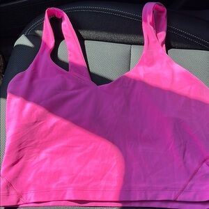 Lululemon Women's Pink Sports Bra not padded, but inner bra lining. No tag; M-L